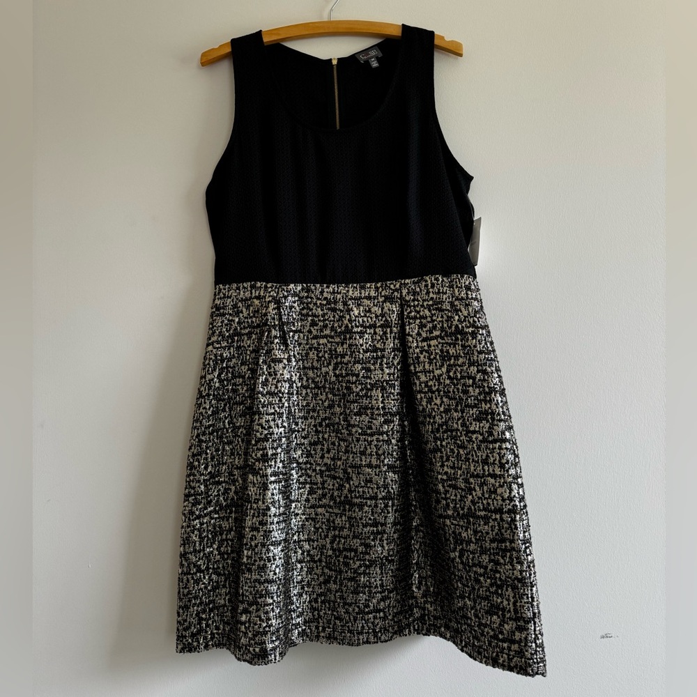 Cusp by Neiman Marcus Black & Gold Mini Dress LBD
